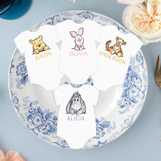 Onesie Shape Winnie the Pooh Escort/Place Cards