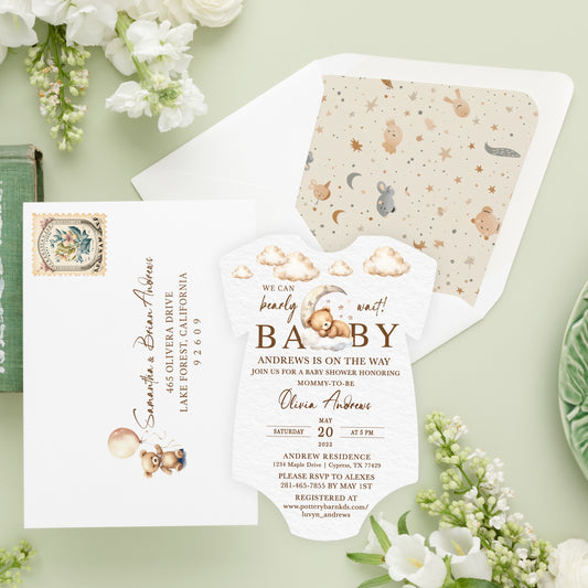 'Can Bearly Wait' Baby Shower Invitations