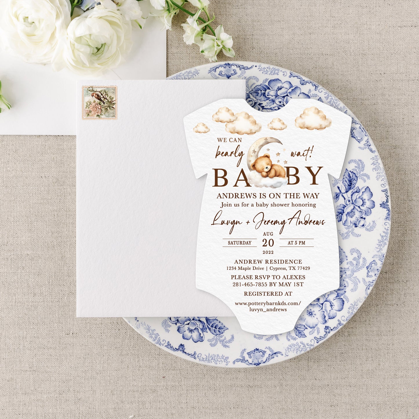 'Can Bearly Wait' Baby Shower Invitations