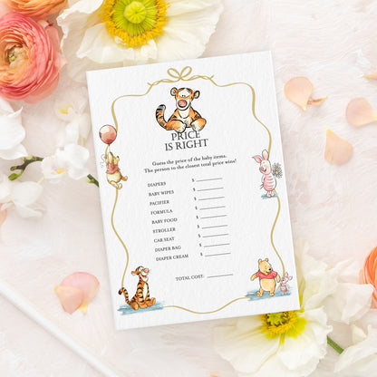 Winnie the Pooh Baby Shower Game Cards