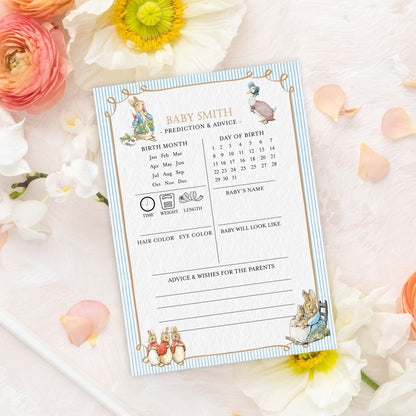Peter Rabbit Baby Shower Game Cards