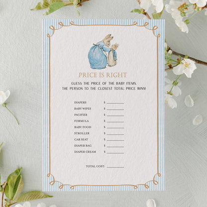 Peter Rabbit Baby Shower Game Cards