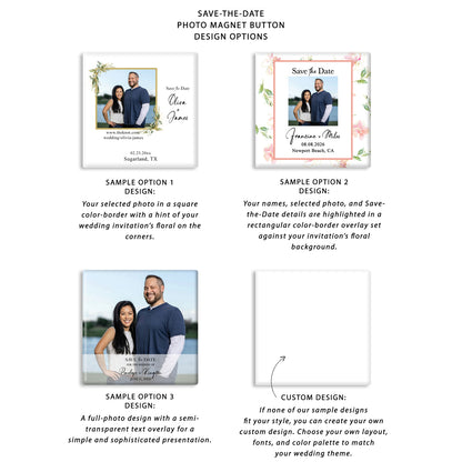 MADISON | Bilingual Vietnamese Wedding Invitation Suite Bundle with 3" Square Photo Magnet Button Option