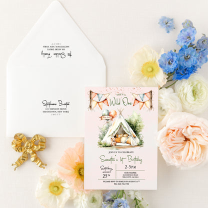 Teepee Birthday Invitation