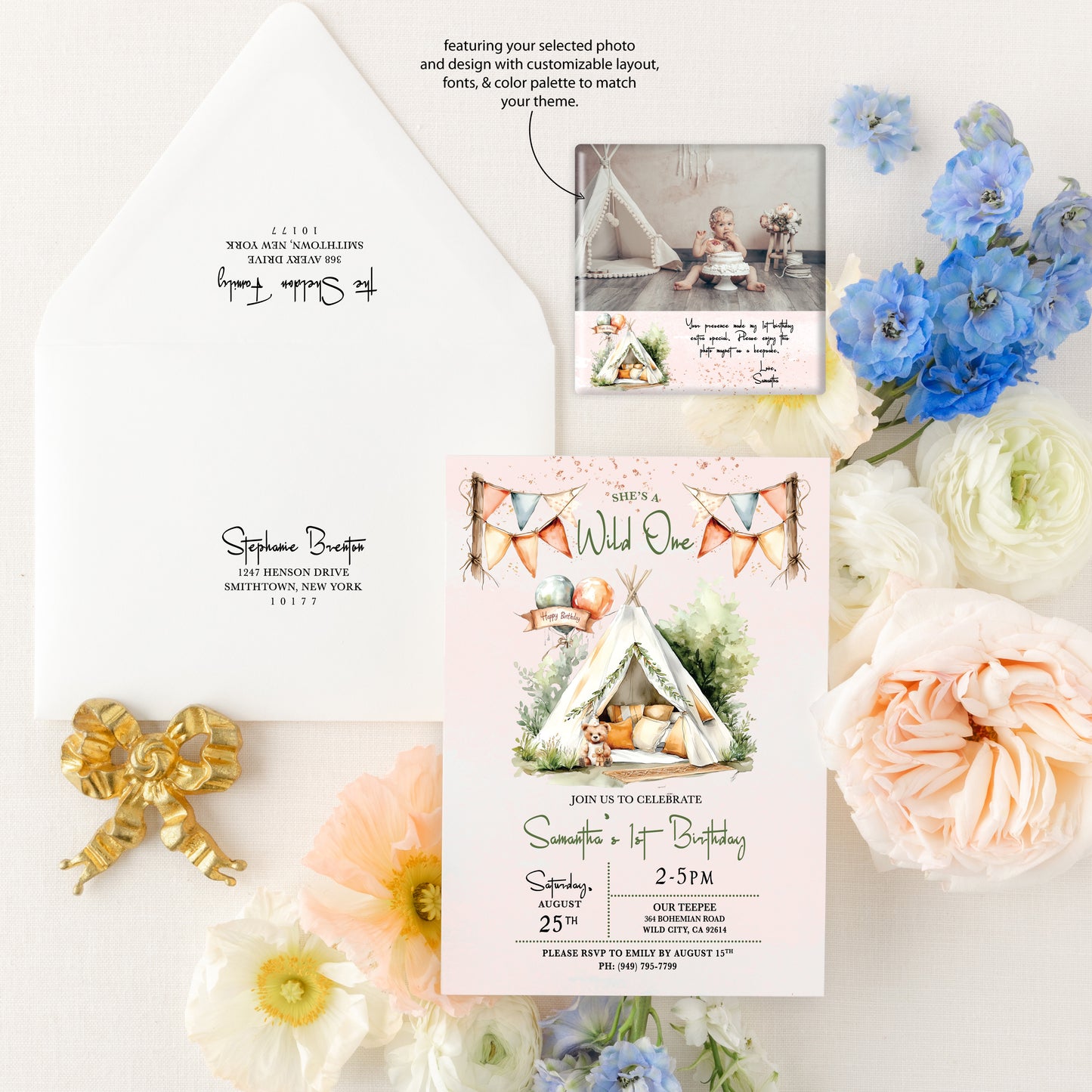 Teepee Birthday Invitation