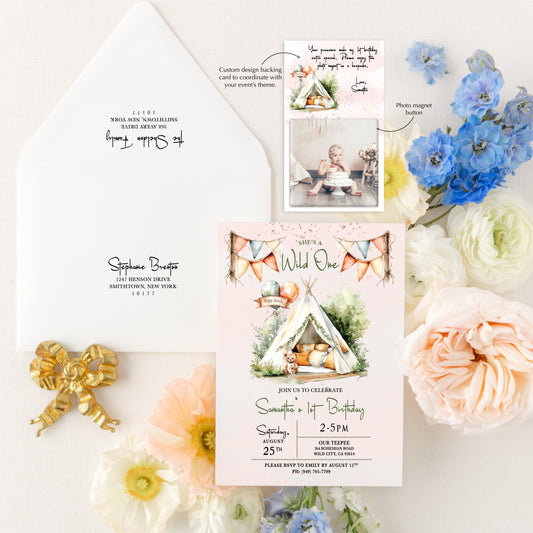 Teepee Birthday Invitation