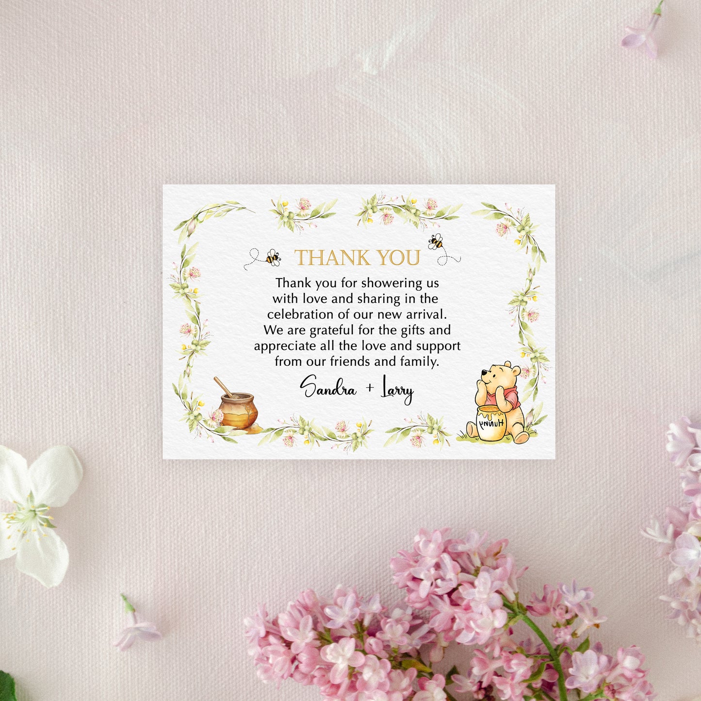 Winnie the Pooh Diaper Raffle and Book for Baby Cards