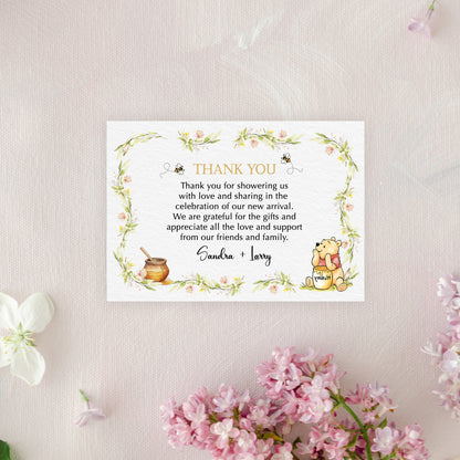Winnie the Pooh Diaper Raffle and Book for Baby Cards