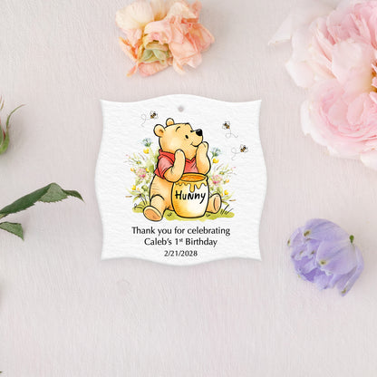 Decorative, Square Shape, Winnie the Pooh, Thank You Tags