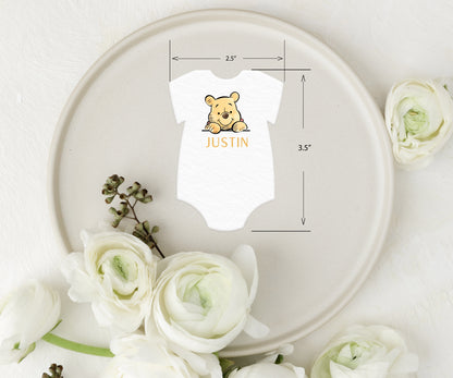 Onesie Shape Winnie the Pooh Escort/Place Cards