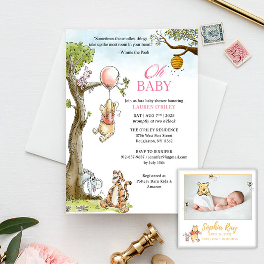 Winnie the Pooh Baby Shower Invitation