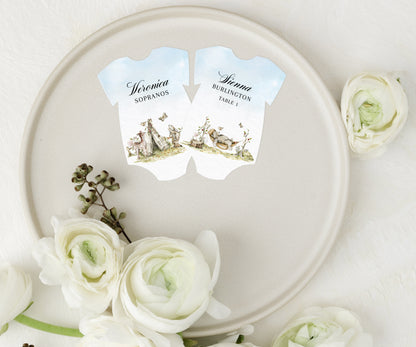 Onesie Shape Woodland Escort/Place Cards