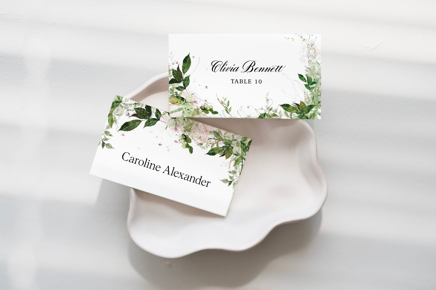 NICOLE | Lush Greenery, Foilage Escort/Place Cards