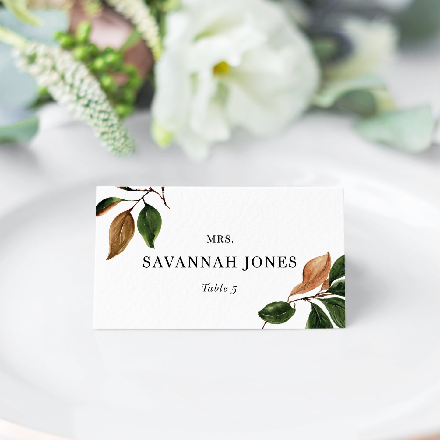 ANNALISE | Magnolia Foliage Escort/Place Cards
