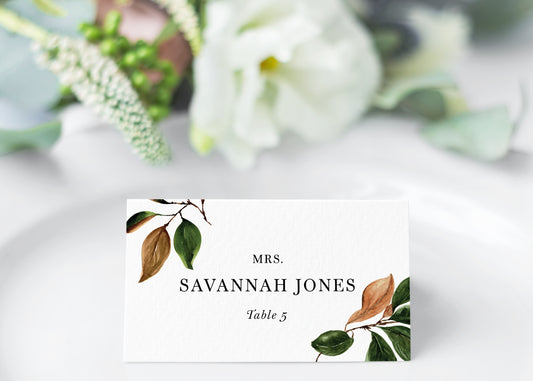 Greenery Place Card