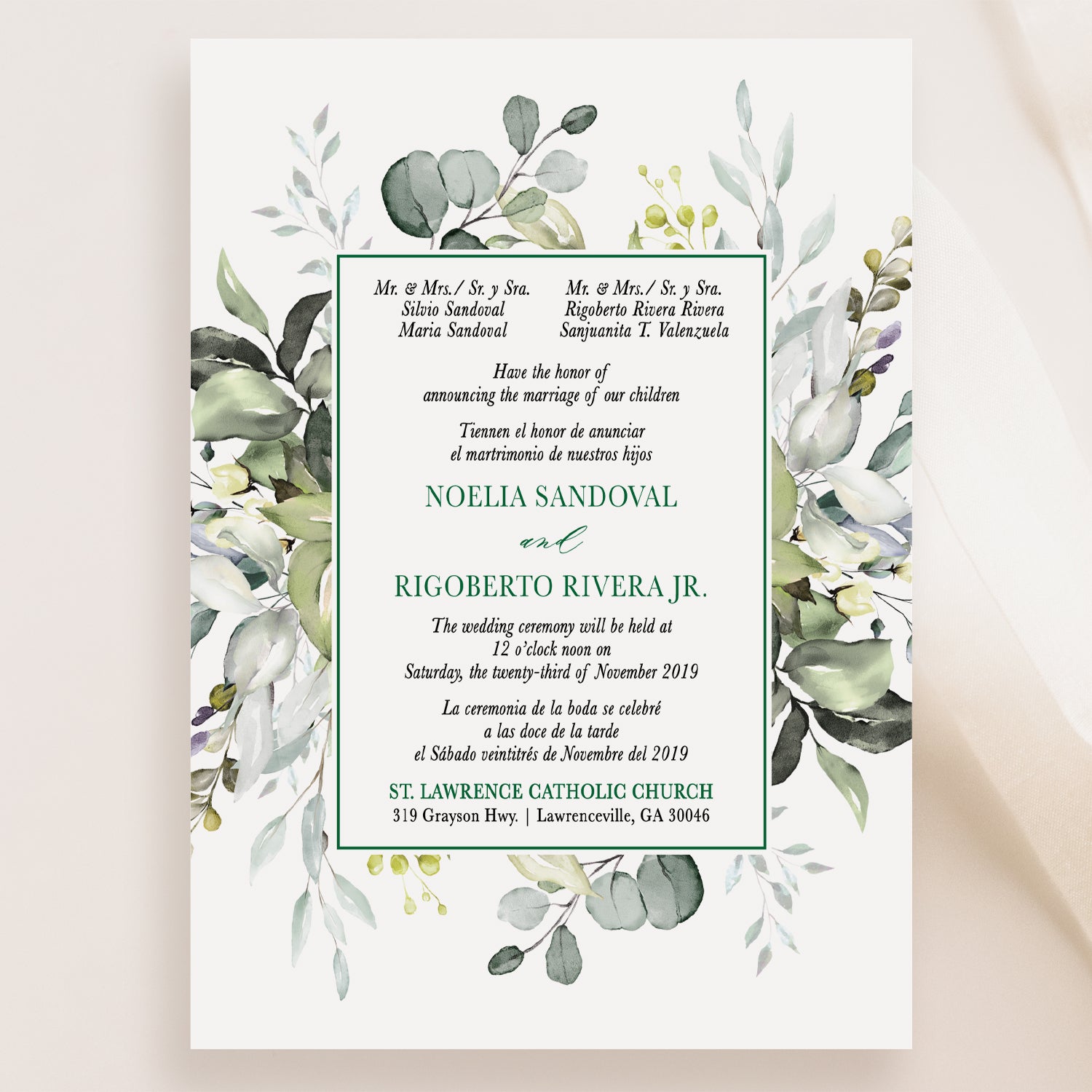Racquel Bilingual Spanish Wedding Invitation Suites – Bilingual Invitations Racquel Bilingual Spanish Wedding Invitation Suites – Bilingual Invitations